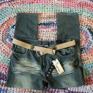 NWT Denim JEANS with Belt Pocket Details
